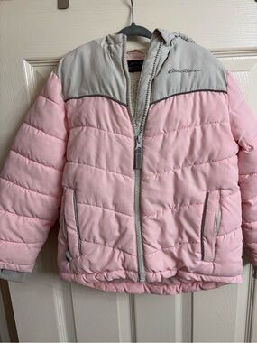 Eddie Bauer Kids' Pink & Light Gray Puffer Coat